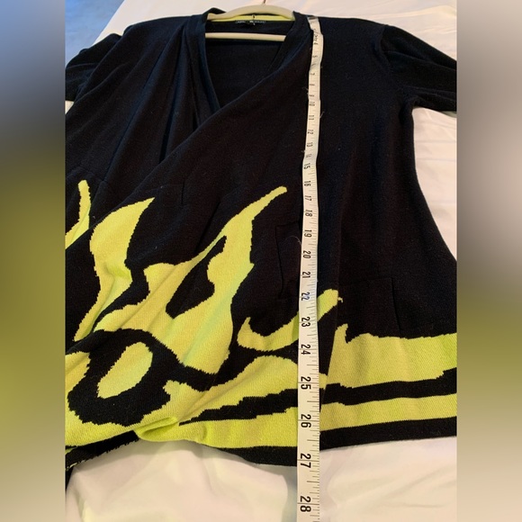 Abbie Mags black and chartreuse cardigan…..very good condition! - Picture 7 of 8